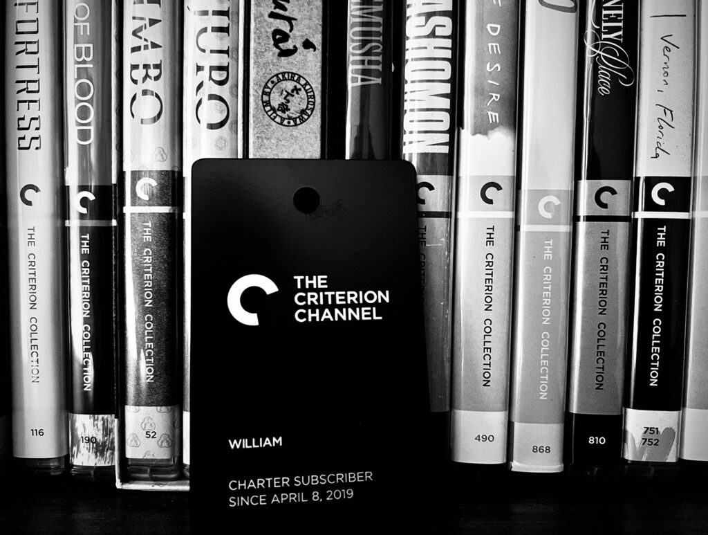 Criterion Channel charter membership card and discs